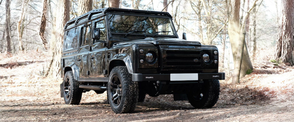 Customised black Land Rover Defender