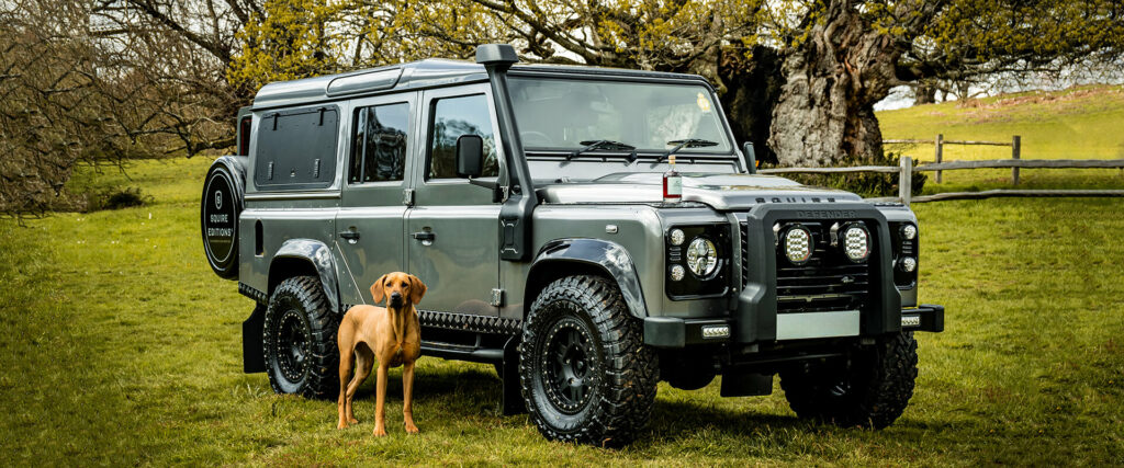 Custom adaptation of Land Rover Defender for pro gun dog trainer