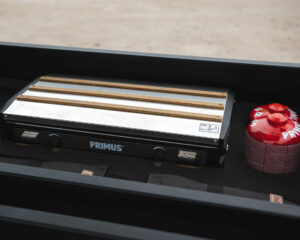 Storage for a Primus camp stove in a VW Transporter