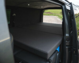Fold out mattress in a VW Transporter